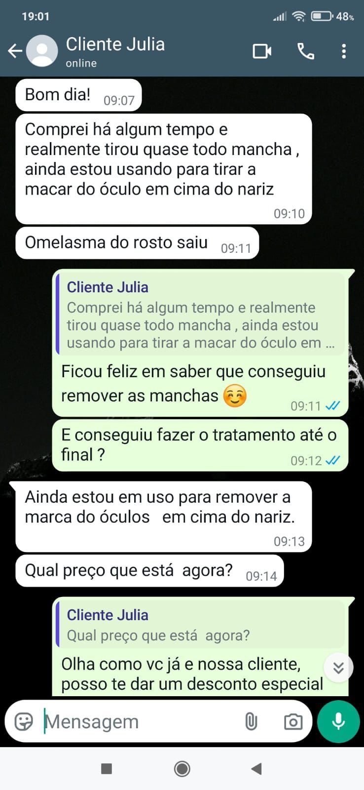 Depoimento WhatsApp